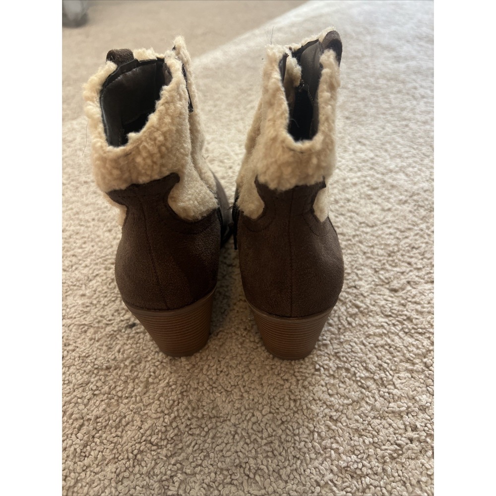 Womens Sugar Tula Western Booties ‎ Sherpa Sz 9 - Picture 6 of 7